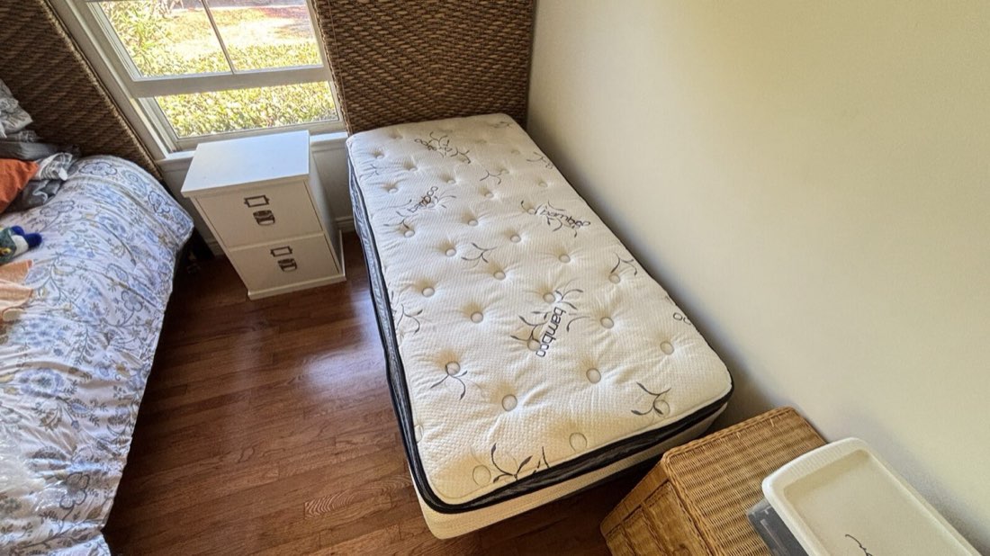 Twin mattress after deep cleaning